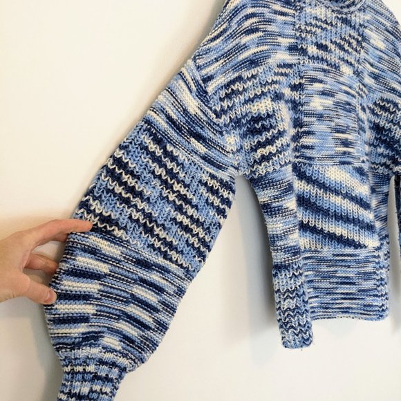 STAUD   Benny Intarsia-knit Turtleneck Sweater In Blue - Picture 7 of 12